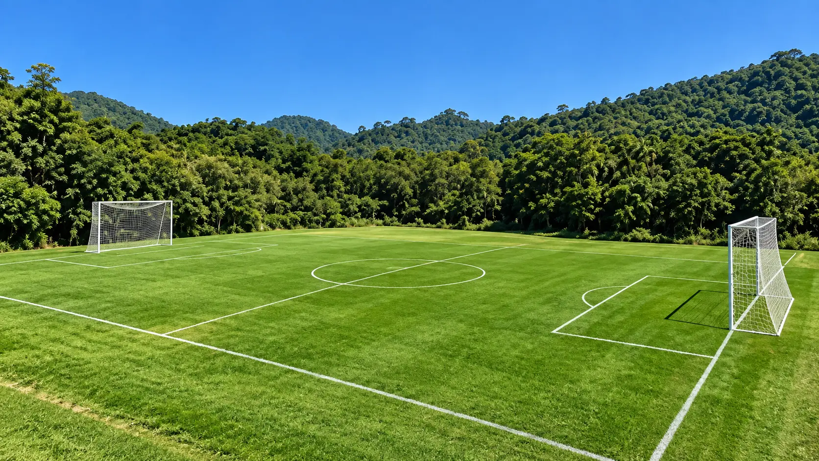 Campo de futebol privativo cercado pela Mata Atlântica